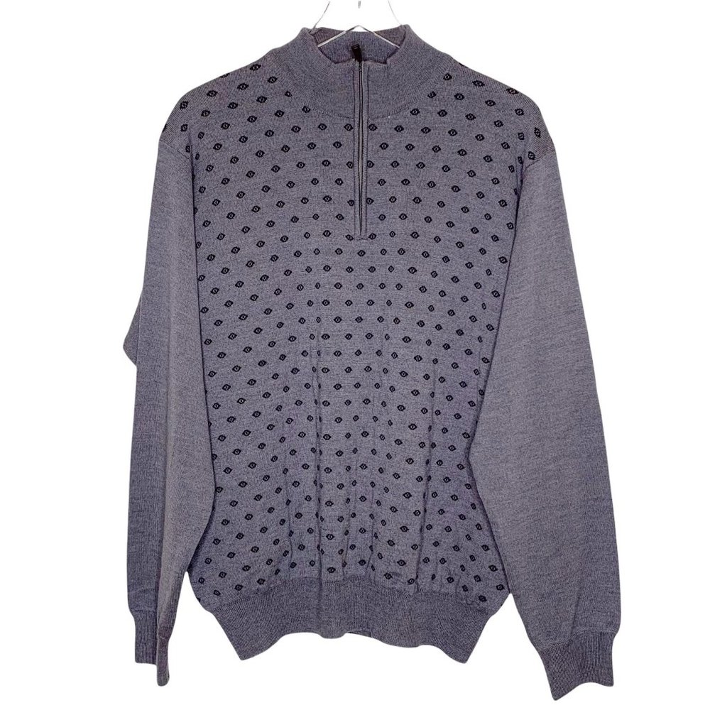 Peter Millar Merino Wool 1/4 Zip Pullover Sweater Sz XL Gray